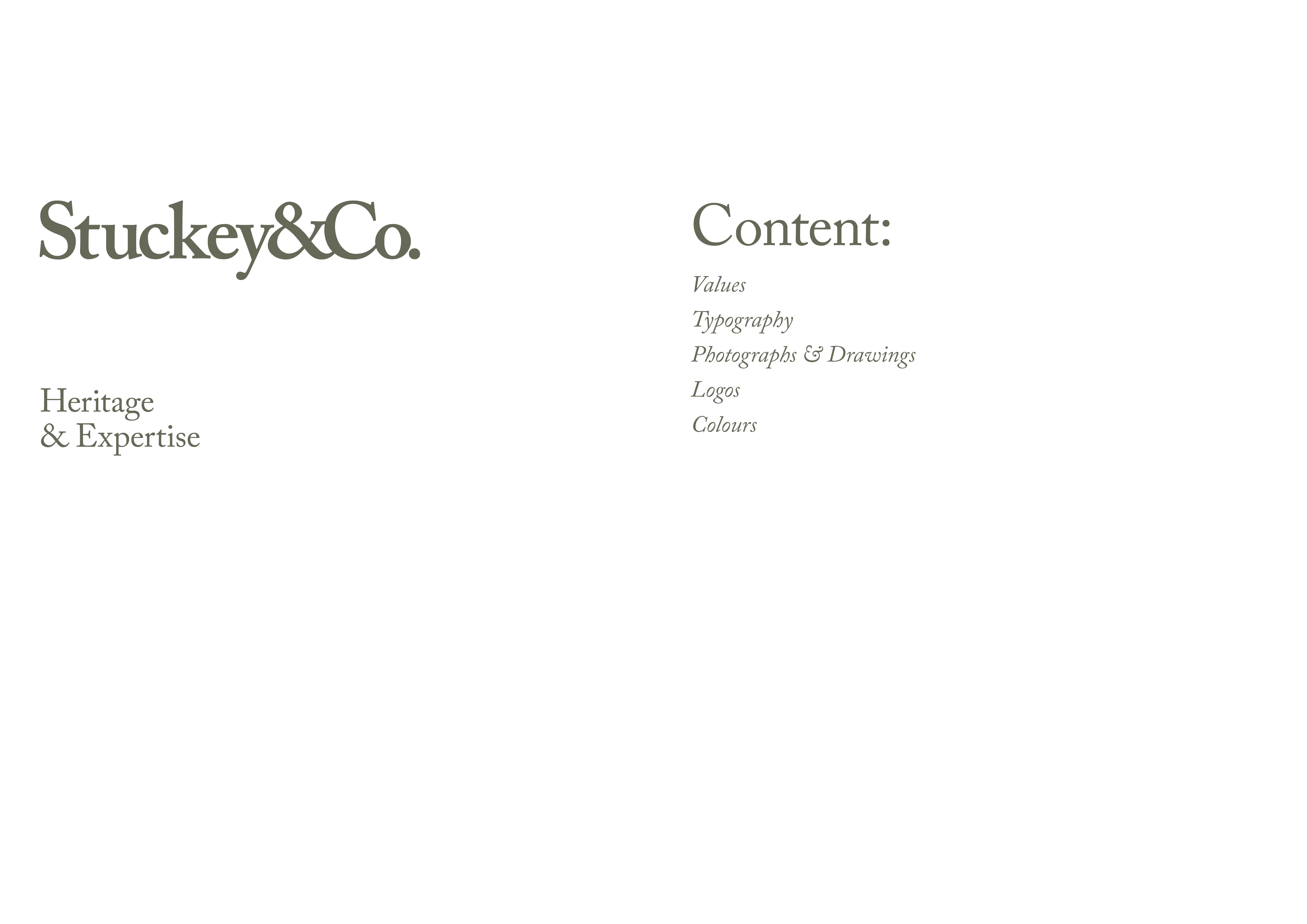 Values and contents from brand identity guidelines.